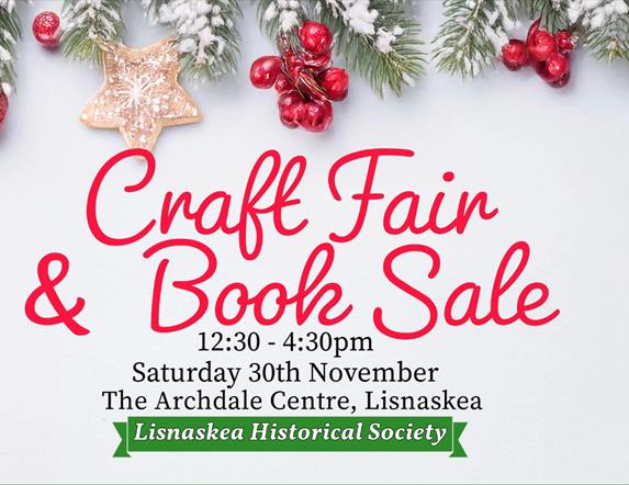 Poster with title of Craft Fair and Book Sale