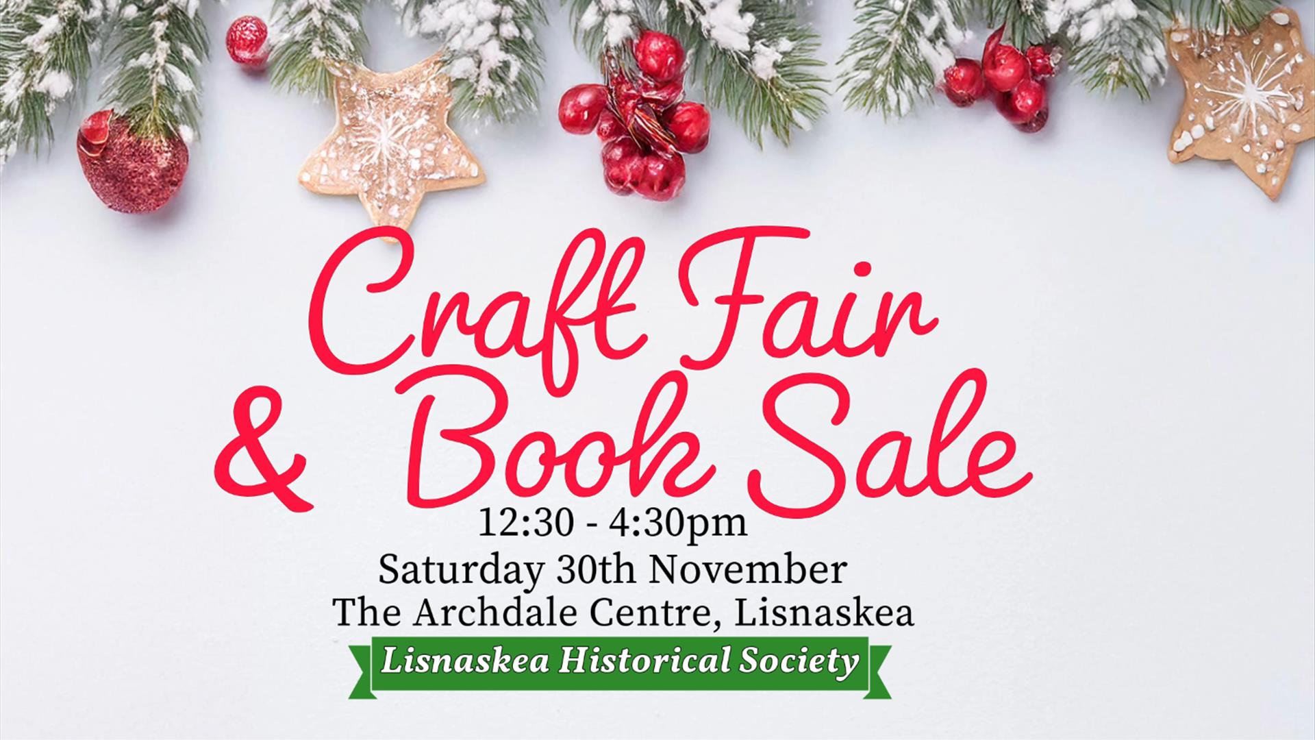 Poster with title of Craft Fair and Book Sale