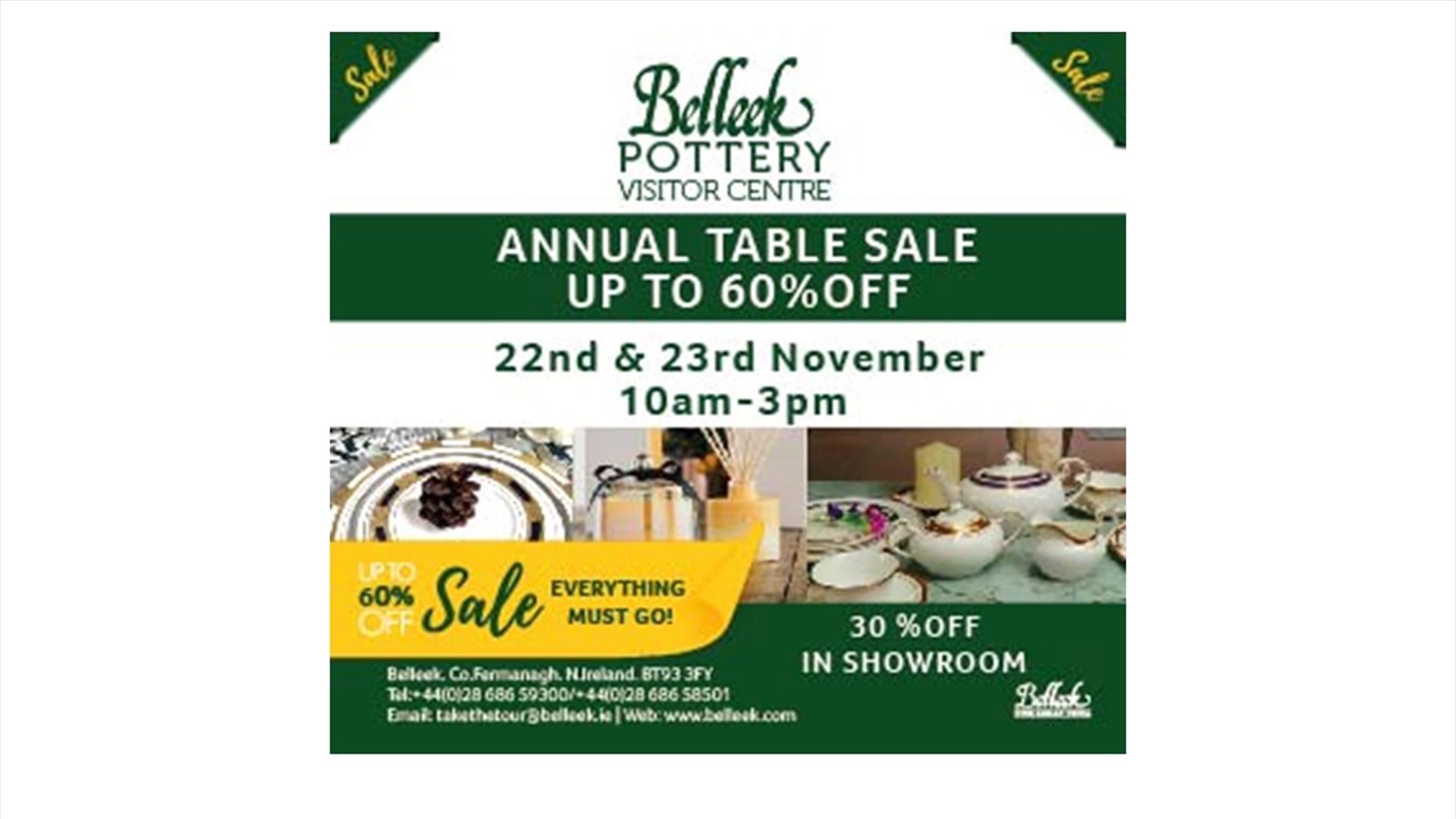 Annual Table Sale - Belleek Pottery