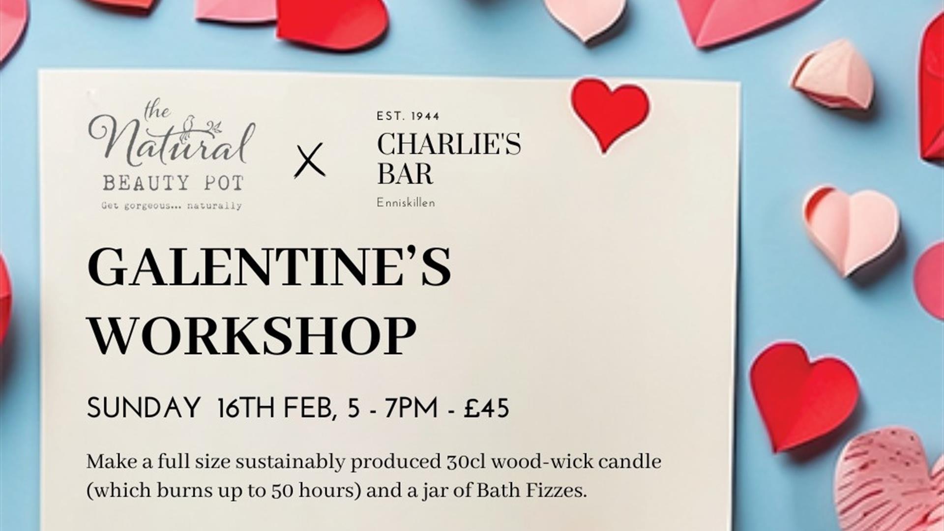 Galentine's Candle & Bath Fizz Workshop  at charlies bar