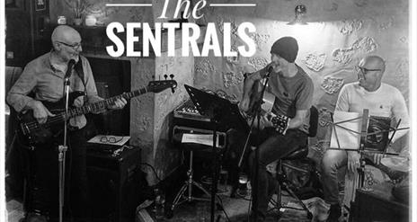 A black and white image of The Sentrals Band
